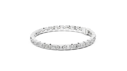 18k Yellow Gold Emerald Lab-Grown Diamond Wedding Bracelet for Women | Pure Carat