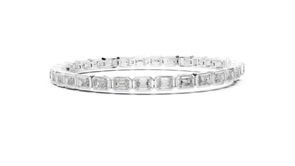 18k Yellow Gold Emerald Lab-Grown Diamond Wedding Bracelet for Women | Pure Carat