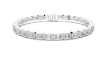 18k Yellow Gold Emerald Lab-Grown Diamond Wedding Bracelet for Women | Pure Carat