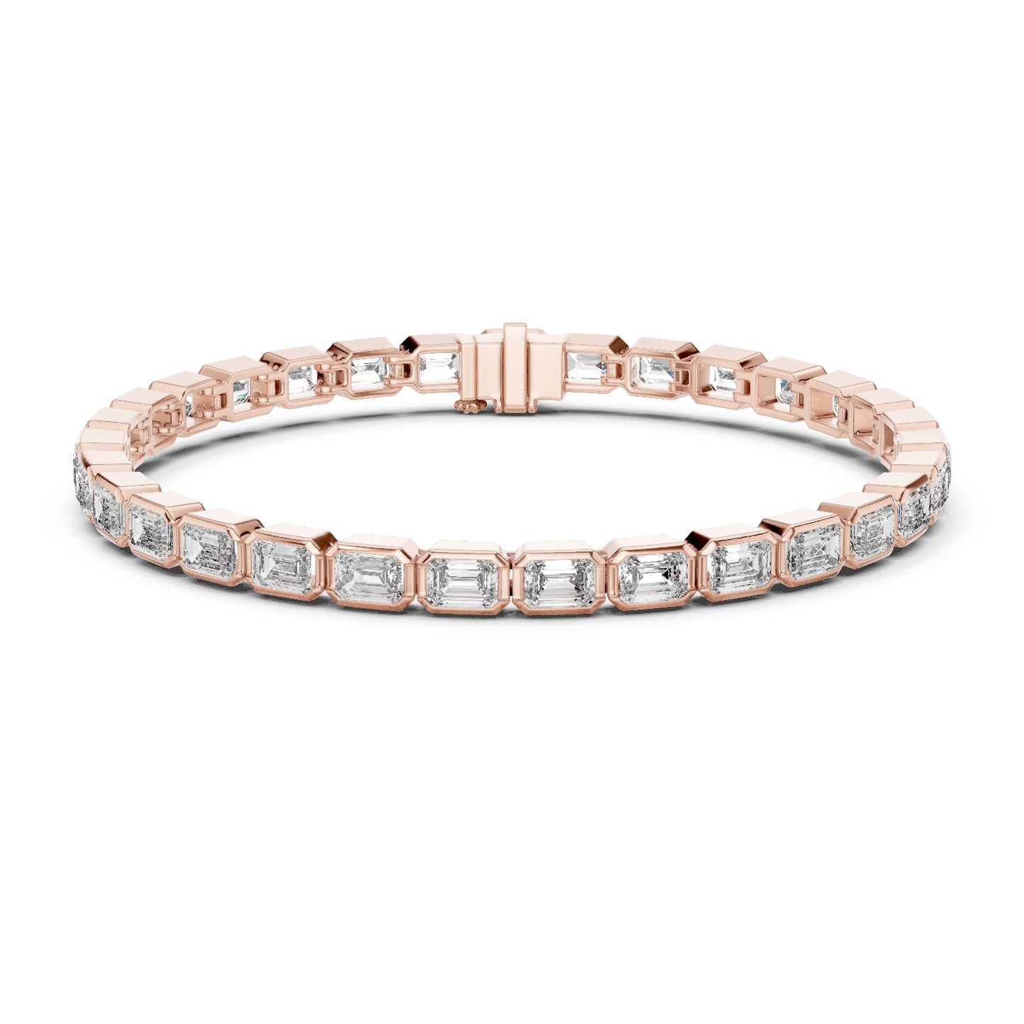 18k Yellow Gold Emerald Lab-Grown Diamond Wedding Bracelet for Women | Pure Carat