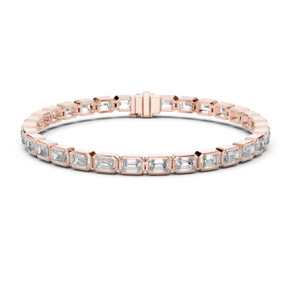 18k Yellow Gold Emerald Lab-Grown Diamond Wedding Bracelet for Women | Pure Carat