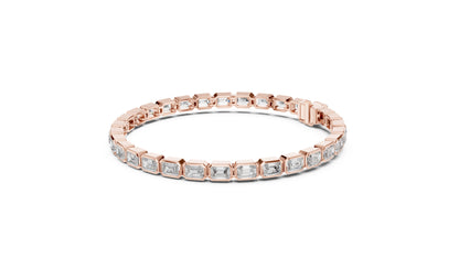 18k Yellow Gold Emerald Lab-Grown Diamond Wedding Bracelet for Women | Pure Carat