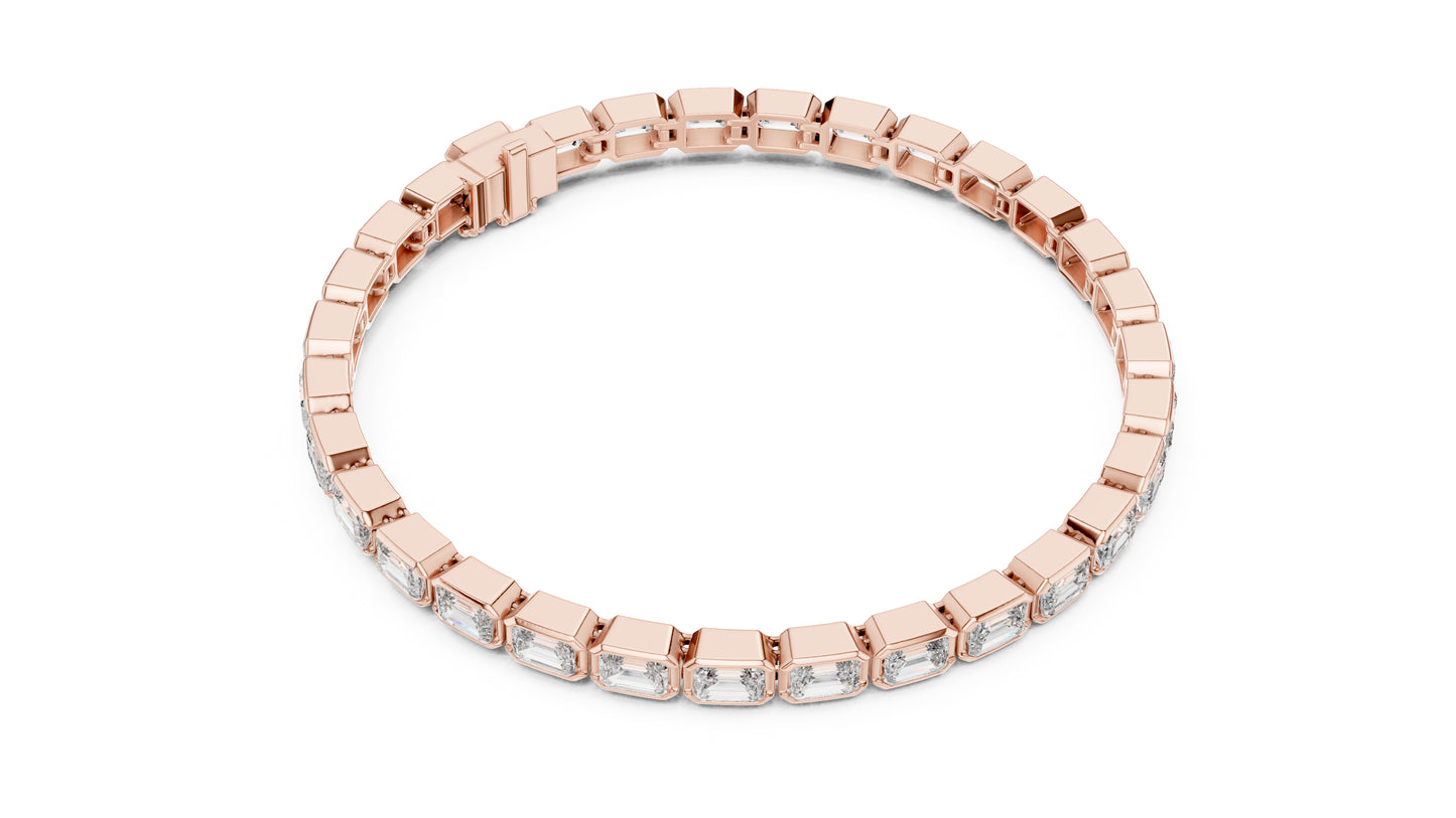 18k Yellow Gold Emerald Lab-Grown Diamond Wedding Bracelet for Women | Pure Carat