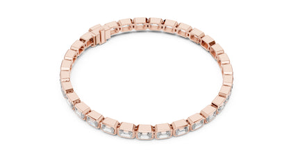 18k Yellow Gold Emerald Lab-Grown Diamond Wedding Bracelet for Women | Pure Carat
