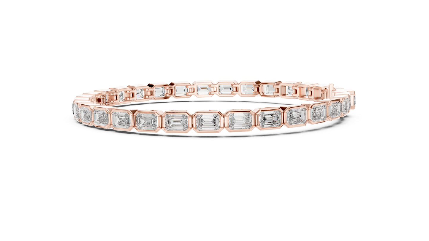 18k Yellow Gold Emerald Lab-Grown Diamond Wedding Bracelet for Women | Pure Carat