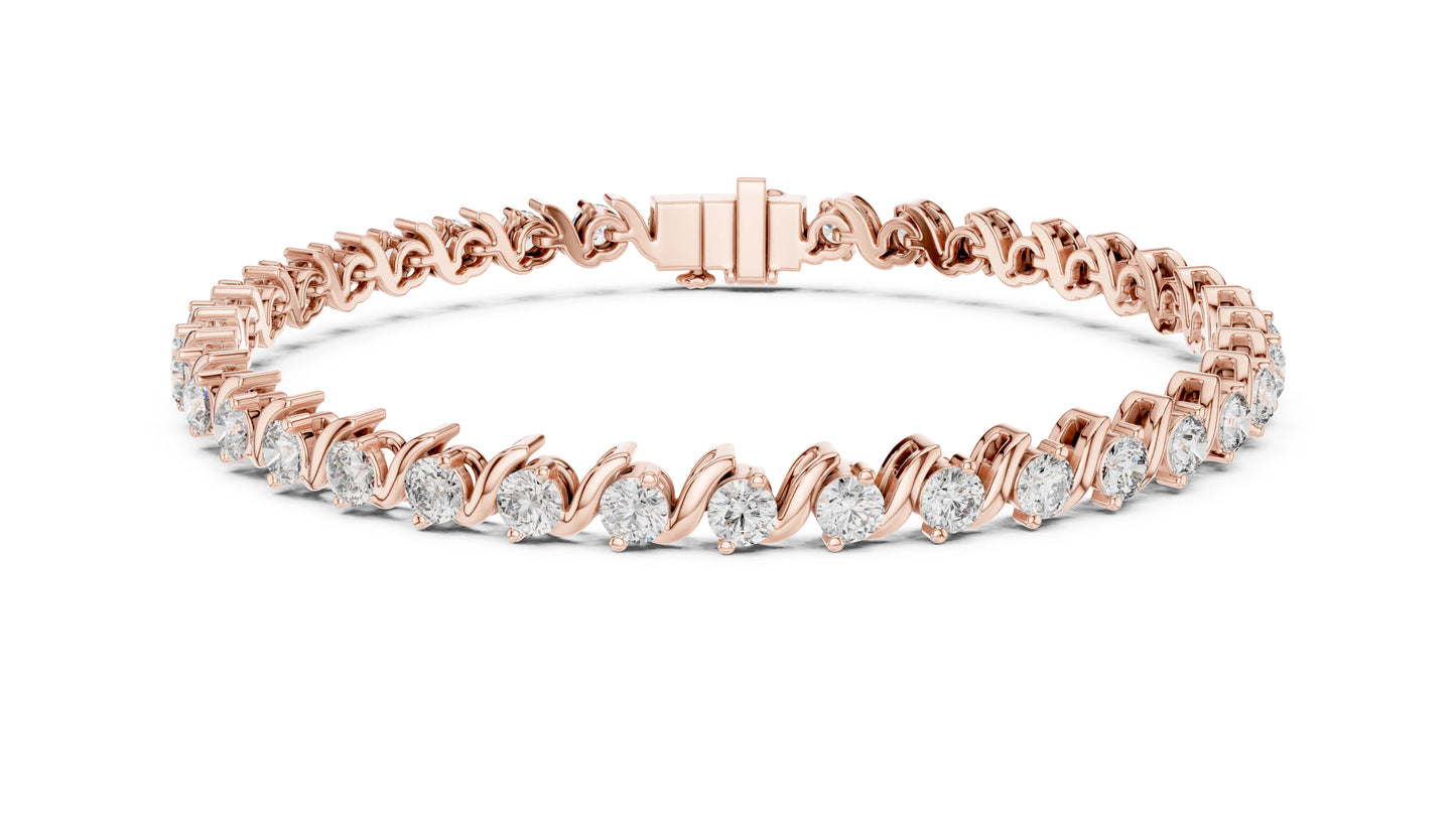 14k White Gold Round Lab-Grown Diamond Everyday Wear Bracelet for Women | Pure Carat