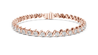 14k White Gold Round Lab-Grown Diamond Everyday Wear Bracelet for Women | Pure Carat