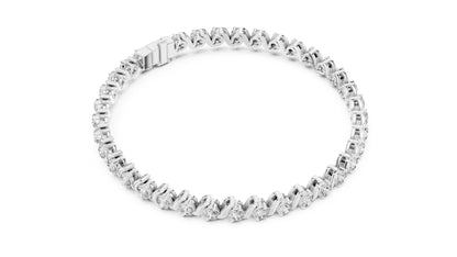 14k White Gold Round Lab-Grown Diamond Everyday Wear Bracelet for Women | Pure Carat