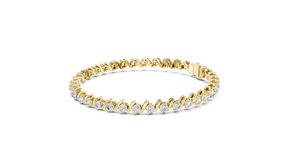 14k White Gold Round Lab-Grown Diamond Everyday Wear Bracelet for Women | Pure Carat