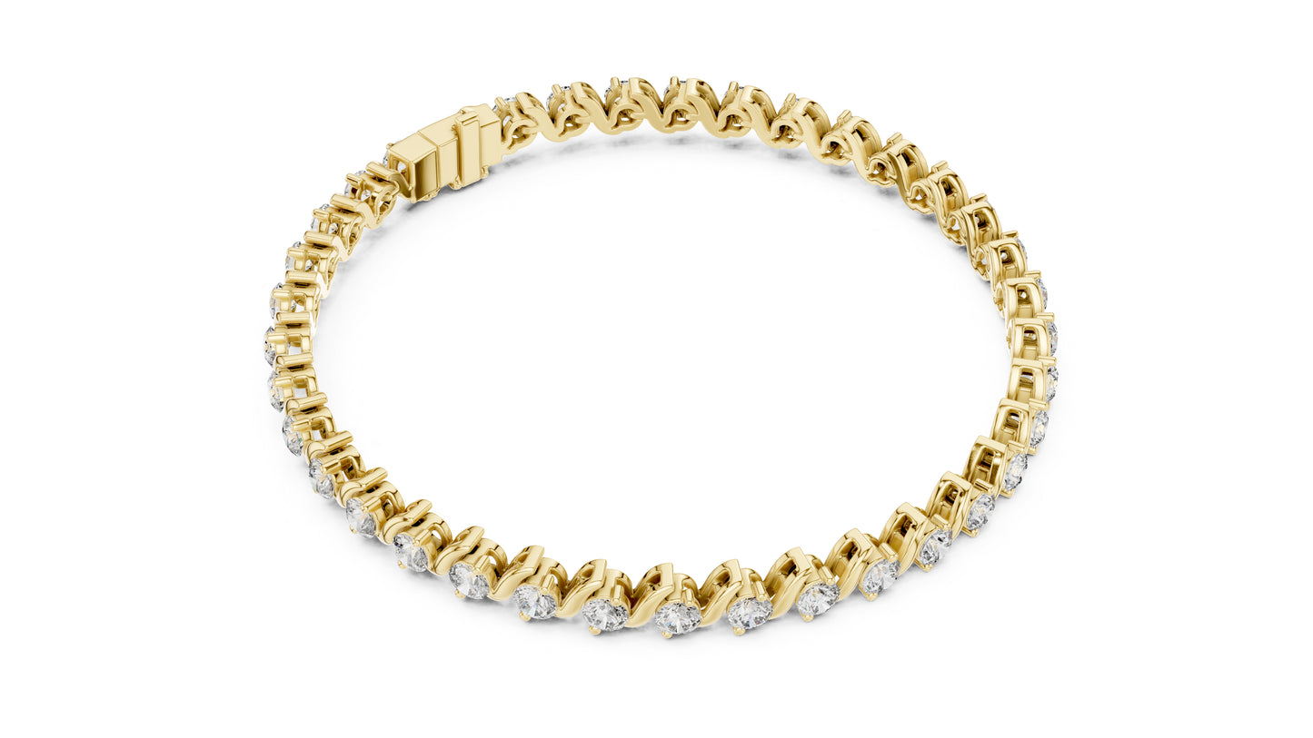 14k White Gold Round Lab-Grown Diamond Everyday Wear Bracelet for Women | Pure Carat