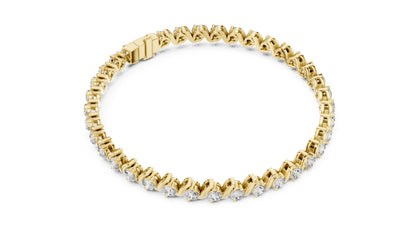 14k White Gold Round Lab-Grown Diamond Everyday Wear Bracelet for Women | Pure Carat