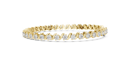 14k White Gold Round Lab-Grown Diamond Everyday Wear Bracelet for Women | Pure Carat