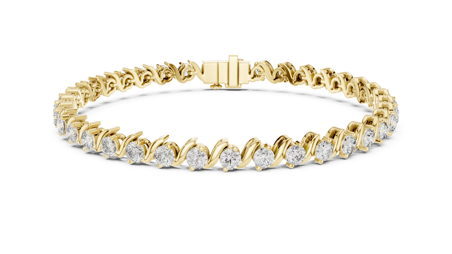 14k White Gold Round Lab-Grown Diamond Everyday Wear Bracelet for Women | Pure Carat