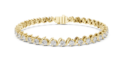14k White Gold Round Lab-Grown Diamond Everyday Wear Bracelet for Women | Pure Carat