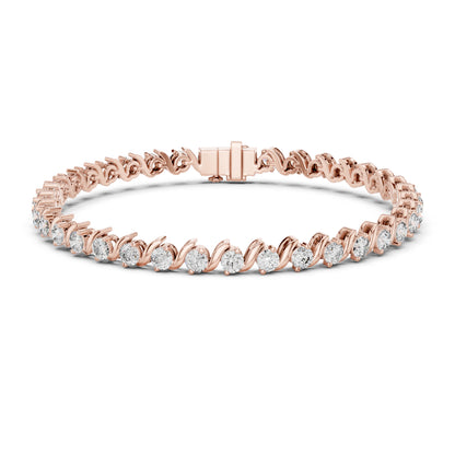 14k White Gold Round Lab-Grown Diamond Everyday Wear Bracelet for Women | Pure Carat