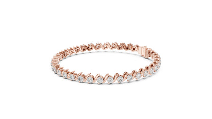 14k White Gold Round Lab-Grown Diamond Everyday Wear Bracelet for Women | Pure Carat