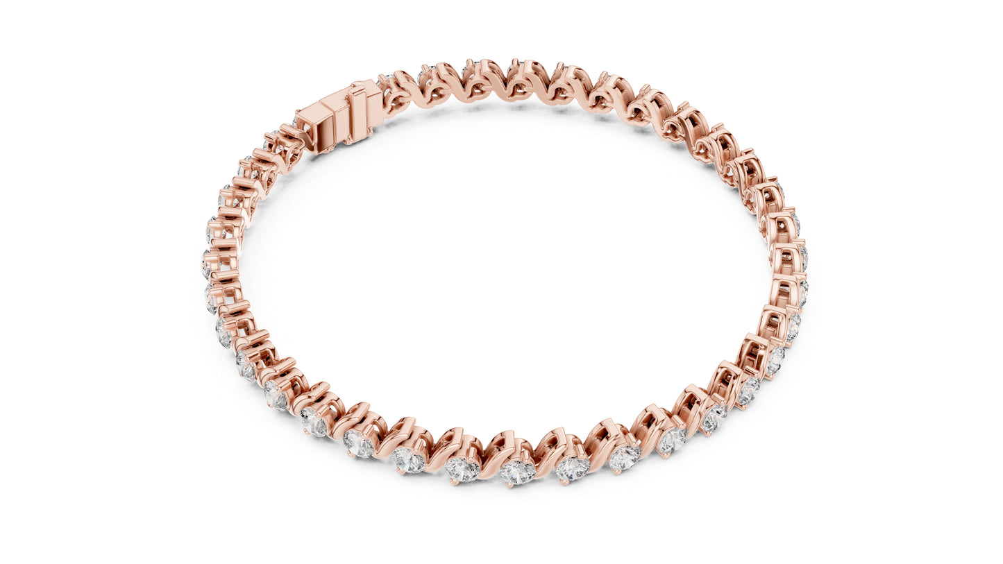 14k White Gold Round Lab-Grown Diamond Everyday Wear Bracelet for Women | Pure Carat