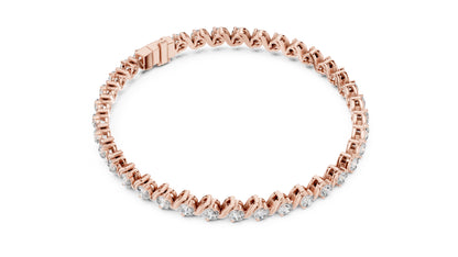 14k White Gold Round Lab-Grown Diamond Everyday Wear Bracelet for Women | Pure Carat
