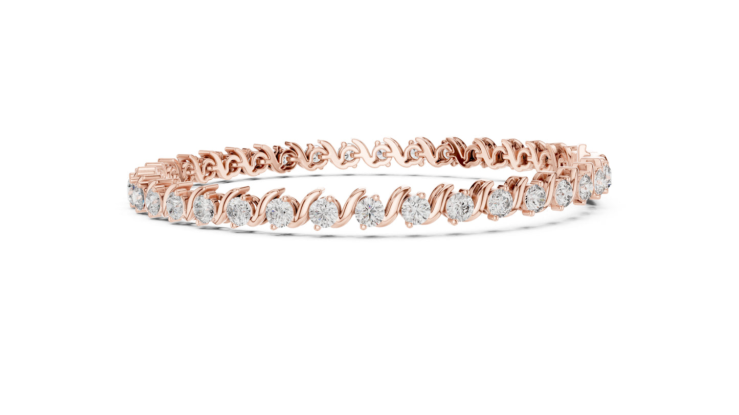 14k White Gold Round Lab-Grown Diamond Everyday Wear Bracelet for Women | Pure Carat