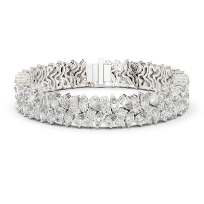 14k Rose Gold Pear Marquise Round Lab-Grown Diamond Bridal Bracelet | Pure Carat