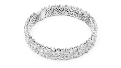 14k Rose Gold Pear Marquise Round Lab-Grown Diamond Bridal Bracelet | Pure Carat