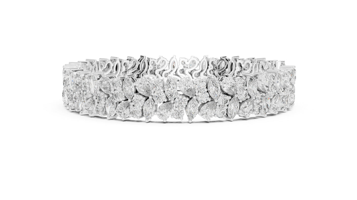 14k Rose Gold Pear Marquise Round Lab-Grown Diamond Bridal Bracelet | Pure Carat