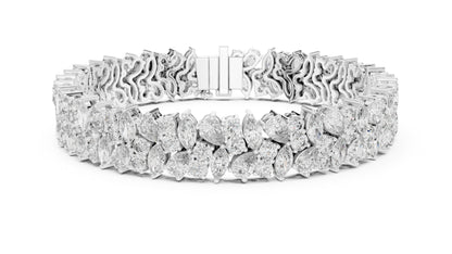 14k Rose Gold Pear Marquise Round Lab-Grown Diamond Bridal Bracelet | Pure Carat