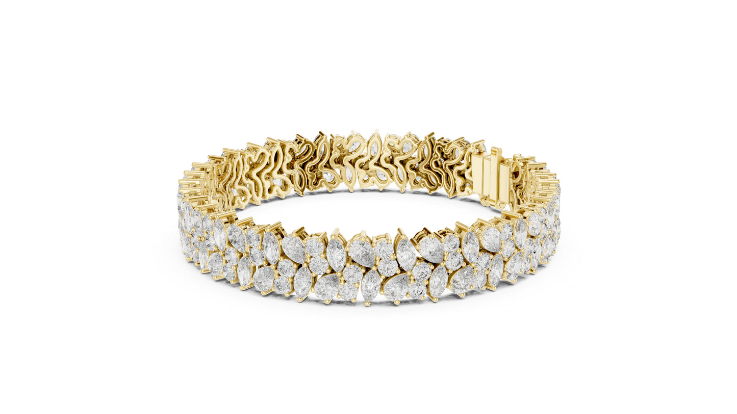 14k Rose Gold Pear Marquise Round Lab-Grown Diamond Bridal Bracelet | Pure Carat