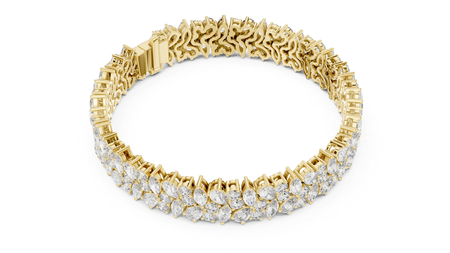 14k Rose Gold Pear Marquise Round Lab-Grown Diamond Bridal Bracelet | Pure Carat