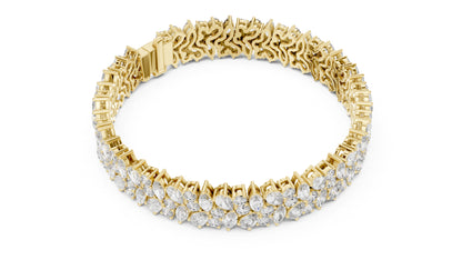 14k Rose Gold Pear Marquise Round Lab-Grown Diamond Bridal Bracelet | Pure Carat