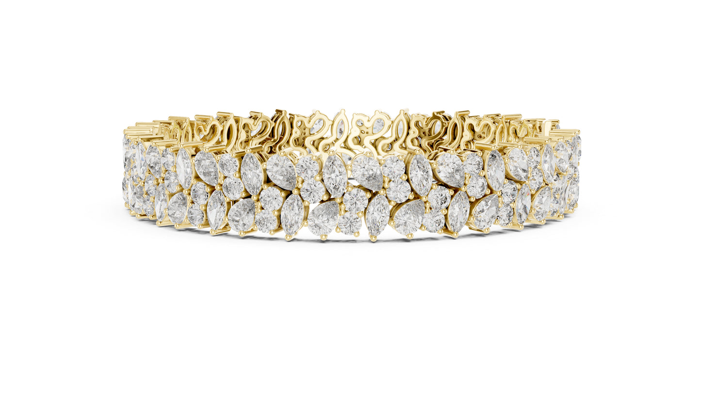 14k Rose Gold Pear Marquise Round Lab-Grown Diamond Bridal Bracelet | Pure Carat