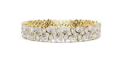 14k Rose Gold Pear Marquise Round Lab-Grown Diamond Bridal Bracelet | Pure Carat
