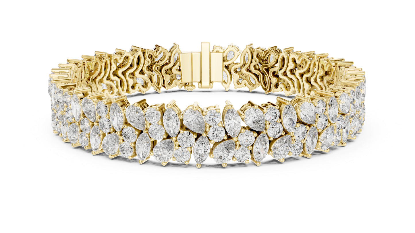 14k Rose Gold Pear Marquise Round Lab-Grown Diamond Bridal Bracelet | Pure Carat