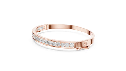 18k Yellow Gold Round Lab-Grown Diamond Party Wear Bracelet for Women | Pure Carat