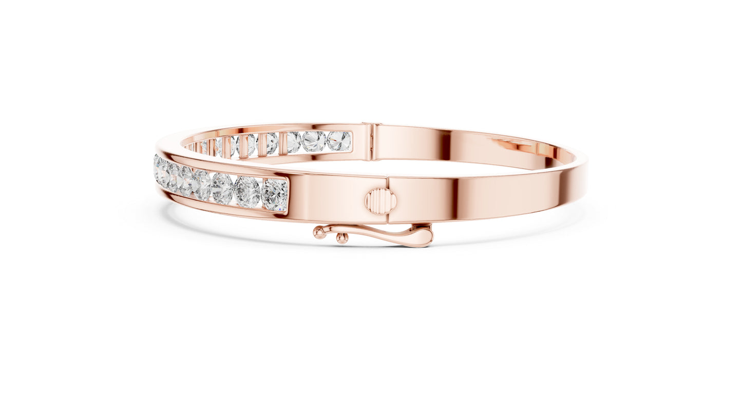 18k Yellow Gold Round Lab-Grown Diamond Party Wear Bracelet for Women | Pure Carat