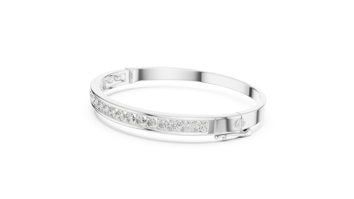 18k Yellow Gold Round Lab-Grown Diamond Party Wear Bracelet for Women | Pure Carat