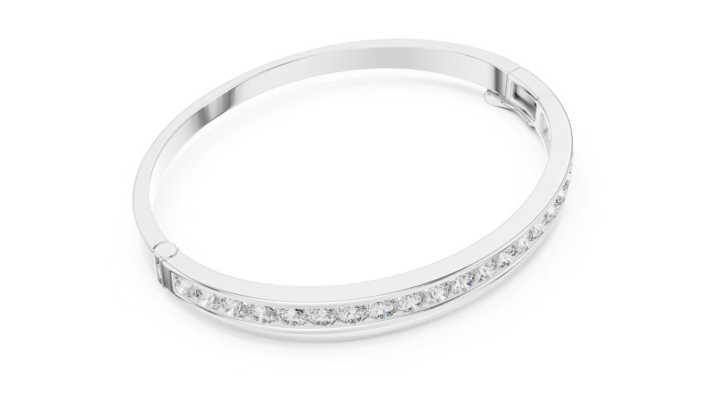 18k Yellow Gold Round Lab-Grown Diamond Party Wear Bracelet for Women | Pure Carat