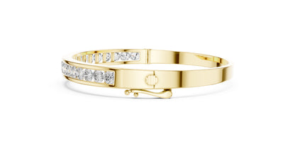18k Yellow Gold Round Lab-Grown Diamond Party Wear Bracelet for Women | Pure Carat