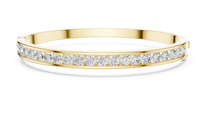 18k Yellow Gold Round Lab-Grown Diamond Party Wear Bracelet for Women | Pure Carat