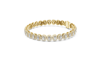 18k White Gold Radiant & Round Lab-Grown Diamond Anniversary Bracelet | Pure Carat