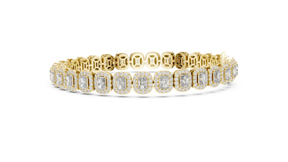 18k White Gold Radiant & Round Lab-Grown Diamond Anniversary Bracelet | Pure Carat