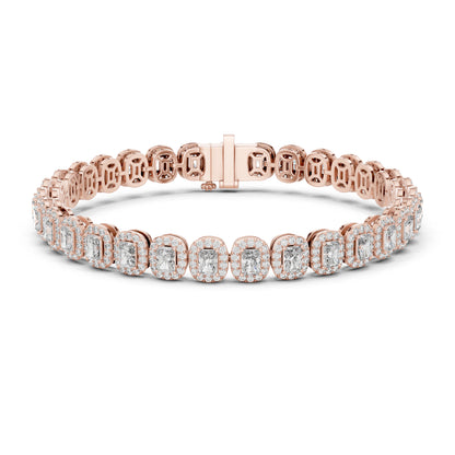 18k White Gold Radiant & Round Lab-Grown Diamond Anniversary Bracelet | Pure Carat