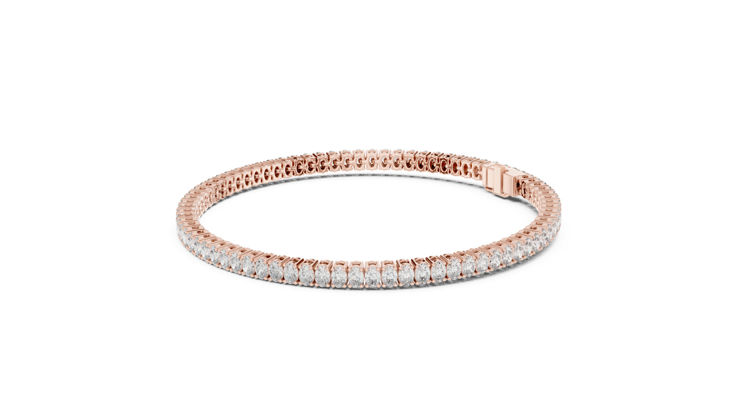 14k Yellow Gold Oval Lab-Grown Diamond Office Wear Bracelet for Women | Pure Carat