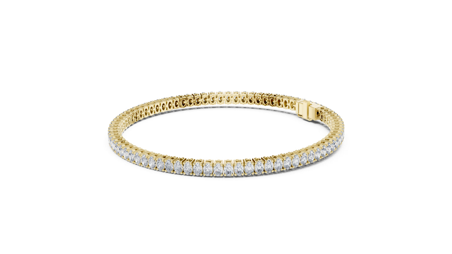 14k Yellow Gold Oval Lab-Grown Diamond Office Wear Bracelet for Women | Pure Carat