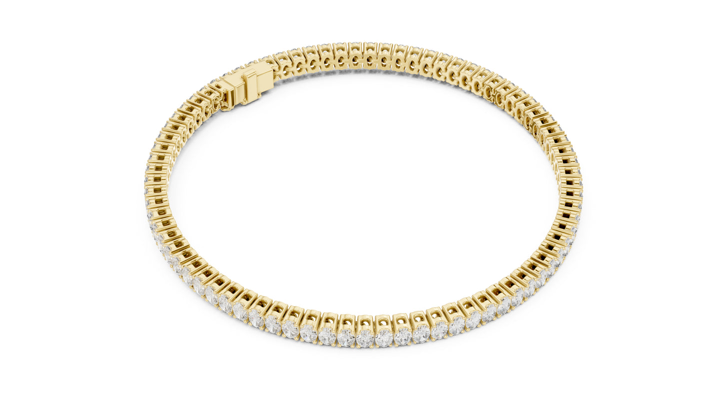 14k Yellow Gold Oval Lab-Grown Diamond Office Wear Bracelet for Women | Pure Carat