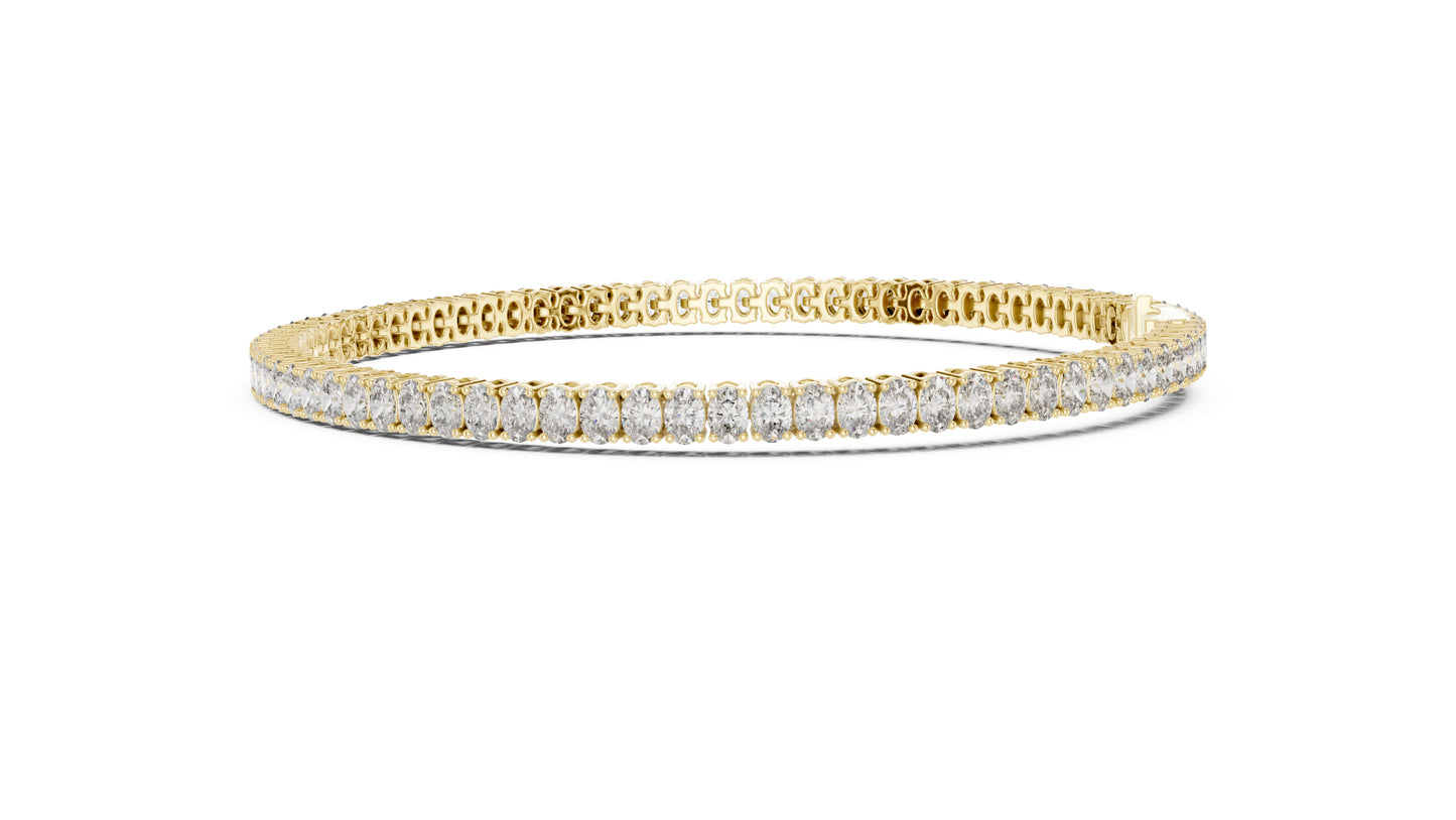 14k Yellow Gold Oval Lab-Grown Diamond Office Wear Bracelet for Women | Pure Carat
