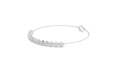 14k Rose Gold Round Lab-Grown Diamond Engagement Bracelet for Women | Pure Carat