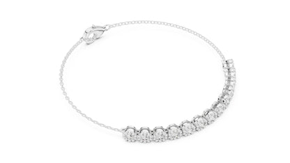 14k Rose Gold Round Lab-Grown Diamond Engagement Bracelet for Women | Pure Carat