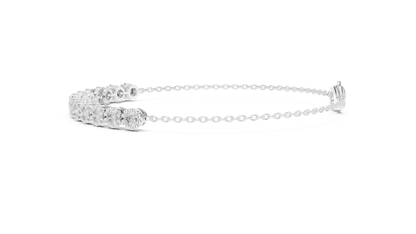 14k Rose Gold Round Lab-Grown Diamond Engagement Bracelet for Women | Pure Carat