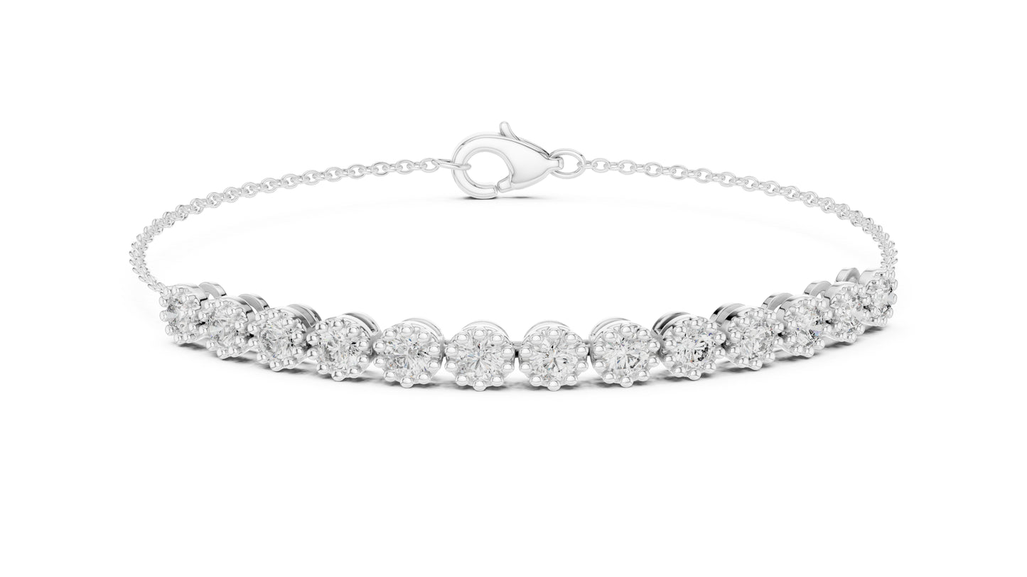 14k Rose Gold Round Lab-Grown Diamond Engagement Bracelet for Women | Pure Carat